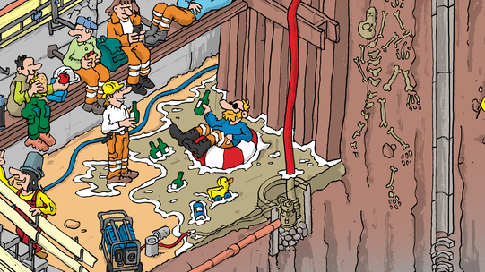 Baugrube und Grundwasserabsenkung